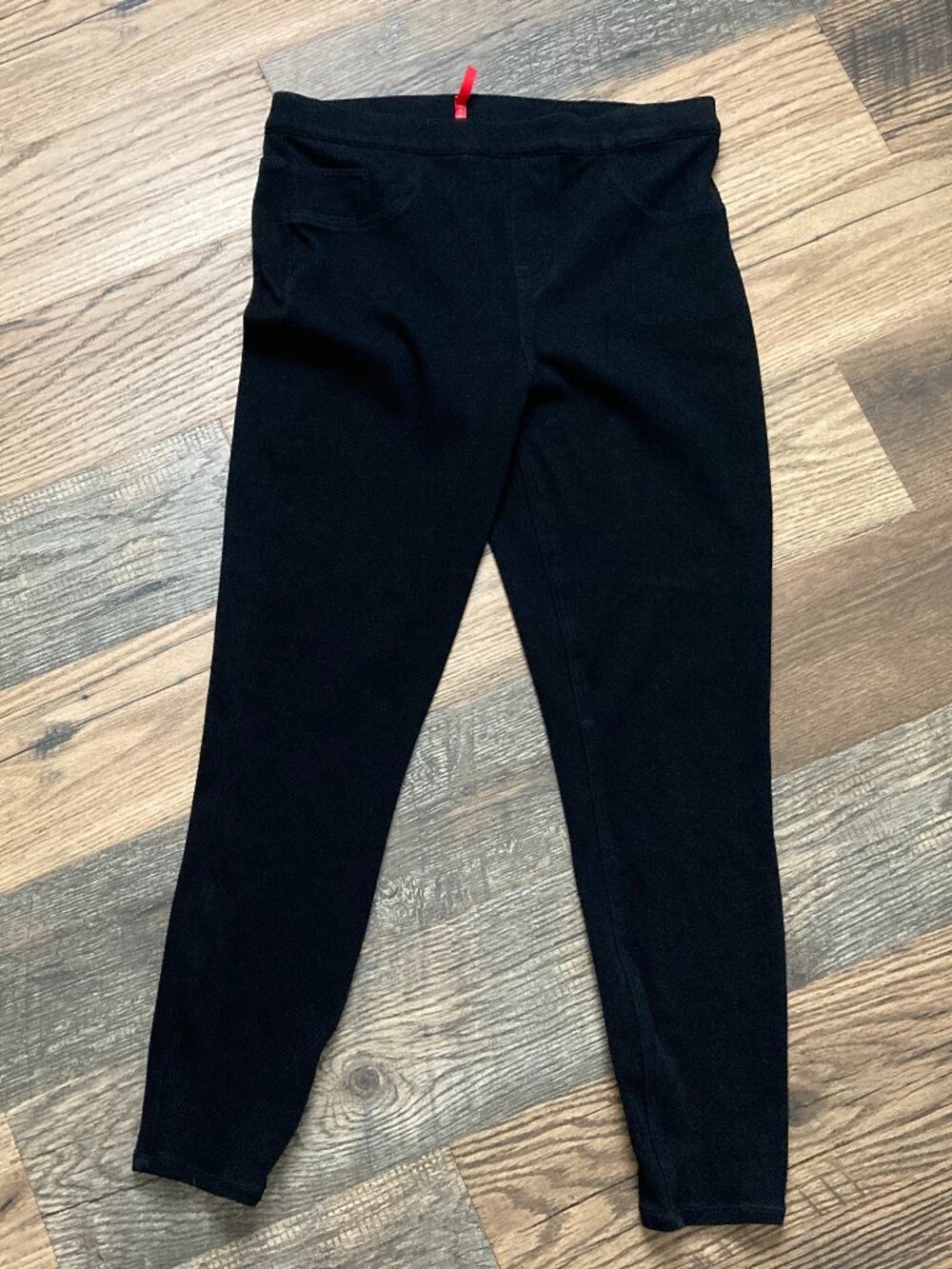 Spanx Pants Women XL Black Elastic Waist Polished Ankle Slim Pull On